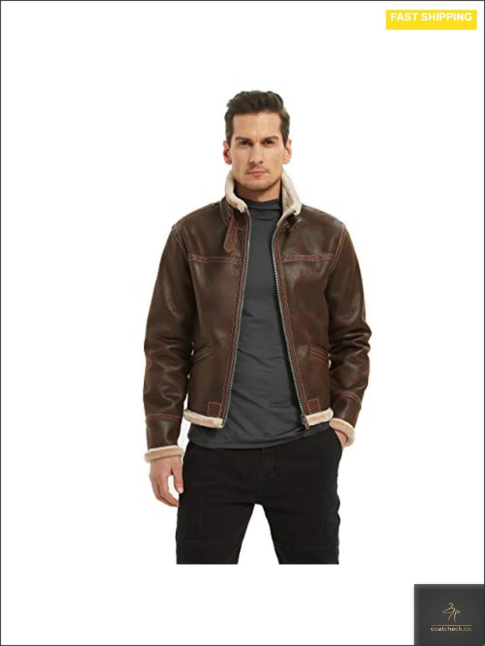 Men's Cosplay Jacket Faux Leather Faux Fur Collar Winter Coat